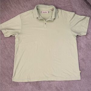 Tommy Bahama Modal Polo Green and White Stripe